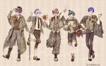  5boys :d ;) ;d ahoge alternate_costume ankle_boots antenna_hair arm_at_side arm_up bag belt belt_buckle bespectacled blue_eyes blunt_bangs blush bolo_tie boots bow bowtie brown_belt brown_boots brown_bow brown_bowtie brown_capelet brown_coat brown_hair brown_hat brown_jacket brown_necktie brown_pants brown_shoes brown_shorts brown_vest buckle cane capelet capri_pants closed_mouth coat coe._(starlight_polaris) collared_capelet collared_shirt copyright_notice crossed_bangs cuff_links detective earrings flower fold-over_boots full_body glasses gloves green_eyes green_hair grey_hair grin hair_between_eyes hair_flower hair_ornament hairclip hand_on_headwear hand_on_own_hip hand_up hat heterochromia highres holding holding_cane holding_magnifying_glass holding_notebook holding_quill holding_smoking_pipe index_finger_raised jacket jacket_on_shoulders jewelry kisaragi_you_(starlight_polaris) kottaro_(starlight_polaris) kuni_(starlight_polaris) lace-up_boots lapel_pin lapels lineup long_sleeves looking_at_viewer luka_ooooo magnifying_glass male_focus mary_janes medal mini_hat mini_top_hat monocle multicolored_hair multicolored_shoes multiple_boys necktie newsboy_cap notched_lapels notebook official_art one_eye_closed open_clothes open_coat open_jacket oxfords pants pince-nez pink_hair plaid_background plaid_capelet plaid_clothes plaid_coat plaid_hat plaid_jacket plaid_pants plaid_vest pocket_watch puffy_pants purple_eyes purple_hair quill red_hair relu_(starlight_polaris) sample_watermark satchel shirt shirt_tucked_in shoes short_hair shorts shoulder_bag sideways_hat smile smoking_pipe socks standing standing_on_one_leg starlight_polaris streaked_hair swept_bangs top_hat trench_coat two-sided_fabric two-sided_jacket two-tone_shoes untucked_shirt utaite vest watch watermark white_flower white_gloves yellow_background yellow_eyes yellow_shirt yellow_shoes yellow_socks yellow_vest 