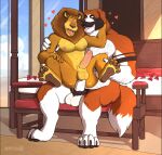  absurd_res alex_(madagascar) anal anthro barazoku bed canid canine canis daddy_buck dasoka domestic_dog dreamworks duo eye_contact facial_hair feet felid furniture genitals heart_symbol hi_res jewelry lion looking_at_another madagascar_(series) male male/male mammal mane molosser mountain_dog muscular muscular_anthro muscular_male mustache mutton_chops necklace nipples pantherine paws pecs penis pubes romantic romantic_ambiance romantic_couple romantic_sex saint_bernard sex smile tail tattoo 