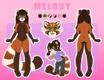  absurd_res ailurid anthro chibi clothing collar color_swatch costume emmycrew eyewear female glasses hi_res mammal melody_(melodicrain) model_sheet red_panda simple_background solo 