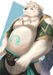  2022 absurd_res anima_(anothereidos_r) another_eidos_of_dragon_vein_r anthro belly big_belly black_nose bulge canid canine clothing hi_res humanoid_hands kemono male mammal moobs navel nipples overweight overweight_male sige315 simple_background solo underwear white_body 