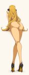  1girl ass black_footwear blonde_hair cynthia_(pokemon) hair_ornament high_heels highres legs long_hair nude pokemon pokemon_(game) pokemon_dppt solo standing vivivoovoo 