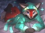  2022 anthro artist_name black_body black_fur blue_eyes canid canine clothed clothing digital_media_(artwork) fox fur hi_res hoodie hyilpi light lighting mammal microsoft minecraft mojang red_body red_fox red_fur shaded solo topwear video_games vixy_(hyilpi) white_body white_fur xbox_game_studios 