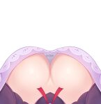  breasts cleavage downblouse female_pov from_above genshin_impact highres japanese_clothes kimono large_breasts lhp pov raiden_shogun upper_body white_background 