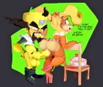  activision anthro balls big_penis butt chair coco_bandicoot crabtopus crash_bandicoot_(series) doctor_neo_cortex duo female fur furniture genitals huge_penis human male male/female mammal penis pussy sex text video_games 