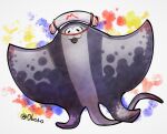  :3 anthro batoid big_man_(splatoon) clothing fish grey_body hat headgear headwear hi_res male manta_ray marine nintendo oboronoujiru pupils slit_pupils smile solo speckled_body splatoon stingray video_games 