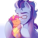  argyle_starshine_(mlp) aztrial bedding blanket daughter earth_pony embrace equid equine eyewear father father_and_child father_and_daughter glasses hasbro hi_res horse mammal mlp_g5 my_little_pony parent parent_and_child pony sunny_starscout_(mlp) young 
