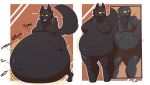  anthro canid canine canis digestion female forced group hi_res kingcreep105 mammal mirror mirror_reflection reflection vore weight_gain wolf 