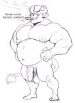  anthro balls big_balls big_nipples big_penis bovid bovine cattle cigar clothing cowboy cowboy_hat foreskin genitals grin hat headgear headwear hi_res horn huge_balls huge_penis male mammal musclegut muscular muscular_anthro muscular_male nipples pecs penis saggy_balls smile smoke solo tail_tuft tuft unknown_artist vein veiny_penis 