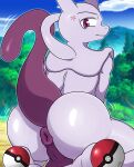  &lt;3 2022 anthro anus backsack balls big_anus big_butt biped bubble_butt butt butt_focus digital_drawing_(artwork) digital_media_(artwork) generation_1_pokemon genitals hi_res huge_butt humanoid_genitalia legendary_pokemon looking_at_viewer looking_back male mewtwo nintendo nude outside pokemon pokemon_(species) presenting presenting_hindquarters puffy_anus purple_balls purple_body purple_eyes raised_tail rear_view sillygoose sitting sitting_on_ground solo solo_focus thick_thighs video_games wide_hips 