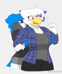  absurd_res accipitrid accipitriform anthro avian beak bird breasts clothed clothing deulis_(kangwolf) duo eagle female female/female hair hi_res hybrid kangwolf kyle_furs lucy_shine_(kyle_furs) open_mouth parrot simple_background smile 