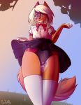  black_and_red_underwear blonde_hair blondie blush bottomwear bow_(disambiguation) breasts canid canine canis cartoon clothing domestic_dog female fishnet hair happy hi_res invalid_tag juice_(disambiguation) legwear lingerie mammal miniskirt orange panties panty_shot ruffled school_uniform skirt skirt_blowing skirt_in_the_wind tail_motion tailwag thigh_highs translucent translucent_clothing translucent_panties translucent_underwear underwear uniform upskirt vaginal_wet wet wind 