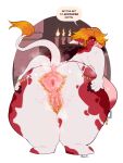 anthro anus bent_over big_breasts bovid bovine breasts cattle dialogue female genitals hi_res holding_butt huge_breasts looking_back mammal pubes pussy roly tay_(tayjayee) 