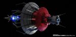  3d albion_(gundam) earth_federation energy_cannon english_text gundam gundam_0083 highres la_vie_en_rose_(gundam) logo machinery michaellee4 military military_base no_humans realistic science_fiction space space_station spacecraft starry_background thrusters turret 