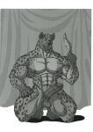  abs anthro big_penis claws curtains feathers genitals hi_res humanoid hyaenid male mammal muscular nose nude pecs penis smile solo spots spotted_body sudonym teeth 