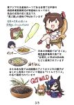  4girls animal animal_ears bangs black_hair blush bokukawauso breasts brown_hair chair chibi closed_eyes crossed_legs crossover double_bun dress dual_wielding food gun hair_bun handgun hat highres holding holding_gun holding_weapon horse_ears horse_girl ishigaki_(kancolle) kantai_collection long_hair multiple_girls official_alternate_costume open_mouth orange_hair plate purple_headwear rice_shower_(umamusume) seiran_(mousouchiku) short_hair sitting sunglasses taiki_shuttle_(umamusume) tan_yang_(kancolle) umamusume weapon yukikaze_(kancolle) 