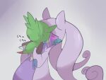  ambiguous_gender blush bodily_fluids chespin deep_kiss dragon duo eyes_closed generation_6_pokemon goodra japanese_text kissing mammal nintendo pokemon pokemon_(species) saliva semi-anthro text video_games winte 