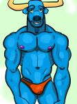  absurd_res anthro biceps bovid bovine bulge cal_(thathorseclyde) cattle clothing forearms hi_res male mammal muscular muscular_anthro muscular_male pecs solo speedo swimwear thathorseclyde underwear vein veiny_arms 