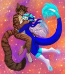  anthro domestic_cat dragon duo embrace felid feline felis hi_res hug male male/male mammal youraugust 