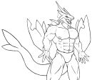  aquatic_dragon dragon hi_res humanoid male marine muscular solo 