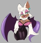 &lt;3 anthro armwear big_breasts breasts chiropteran cleavage clothed clothing ear_piercing ear_ring elbow_gloves female gloves hand_on_hip handwear hi_res mammal piercing ring_piercing rouge_the_bat sega solo solratic sonic_the_hedgehog_(series) wings 