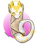  absurd_res angel burrito dragon eyes feathers gold hi_res invalid_tag moon naanahstnil pink small_(disambiguation) white xd yellow 