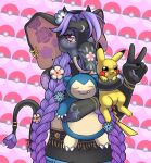  accessory anthro braided_hair desertstar668 elephant elephantid female flower flower_in_hair generation_1_pokemon hair hair_accessory jewelry mammal nintendo pikachu plant pokemon pokemon_(species) proboscidean snorlax solo video_games 