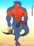  3:4 abs absurd_res balls garchomp generation_4_pokemon genitals hi_res humanoid_genitalia humanoid_penis male muscular nintendo nipples nude penis pokemon pokemon_(species) solo video_games zourik 