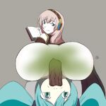  adictreader ass blue_eyes blue_hair book domination farting femdom hatsune_miku headphones highres huge_ass megurine_luka open_mouth pink_hair reading scat smile toilet vocaloid yuri 