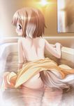  :o absurdres all_fours animal_ears ass back bath bathing bathtub bent_over blush bob_cut breasts brown_hair dog_ears dog_tail embarrassed from_behind haruna_elendil highres light looking_back medium_breasts memoria mirror multicolored_hair nude official_art open_mouth partially_submerged profile purple_eyes pussy satsuki_toto scan short_hair sideboob solo steam surprised tail towel two-tone_hair water wet wet_hair white_hair 