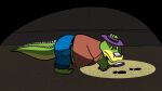  16:9 2021 4k absurd_res alligator alligatorid anthro biped bottomwear brok_(character) brok_the_investigator clothing crocodilian green_body hat headgear headwear hi_res humanoid_hands magnifying_glass male pants reptile scalie shirt sobieniak solo topwear video_games widescreen 