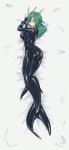  absurd_res animal_humanoid anthro big_breasts breasts butt clothed clothing dragon female fin hair hi_res humanoid latex latex_clothing mammal marine merfolk rear_view rubber rubber_clothing rubber_suit shanher shanher_(character) simple_background solo split_form tight_clothing 