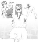  absurd_res balls big_breasts breasts butt cyclops digital_media_(artwork) fan_character female genitals geramime hair herm hi_res humanoid intersex looking_at_viewer meme monochrome nipples not_furry penis sketch solo solo_focus 