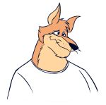  2022 alpha_channel anthro black_nose brok_the_investigator brown_body clothing glassesgator kangaroo macropod male mammal marsupial shirt simple_background sin_(brok_the_investigator) slightly_chubby solo topwear transparent_background video_games 