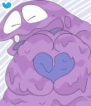  &lt;3 ambiguous_gender elcnusmedy eyes_closed generation_1_pokemon goo_creature muk nintendo pokemon pokemon_(species) purple_body simple_background slime smile solo video_games 