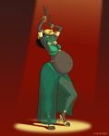  2022 anthro belly belly_dancer big_belly bra bracelet claws clothing convexpert disney disney&#039;s_aladdin domestic_cat fangs felid feline felis female footwear harem harem_outfit headgear headwear hi_res high_heels jewelry looking_at_viewer mammal mirage_(disney) navel pose pregnant pregnant_female raised_arms raised_foot shadow smile smiling_at_viewer solo standing toe_claws translucent translucent_clothing underwear 