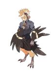  accipitriform anthro avian bird clothed clothing hi_res kali_aion_(artist) male shirt smoking solo topwear vulture wings 