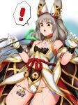  1girl animal_ears breasts cat_teaser chest_jewel cleavage detached_sleeves facial_mark highleg highleg_leotard highres jksfs leotard long_hair low_twintails nia_(blade)_(xenoblade) nia_(xenoblade) small_breasts solo thighhighs twintails very_long_hair xenoblade_chronicles_(series) xenoblade_chronicles_2 yellow_eyes 