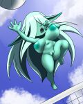  big_breasts breasts female furball_(artist) genitals goblin hair hair_over_eyes hi_res huge_breasts humanoid meeya_(furball) not_furry nude pussy short_stack solo 