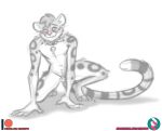  animal_genitalia anthro black_and_white blush cheetah collar felid feline felis genitals hypnosis male mammal mind_control monochrome nicnak044 penis sheath sketch solo 