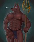  ... 2022 abs anthro anubian_jackal areola balls biceps big_balls big_penis biped blue_eyes blush bodily_fluids bottomwear bottomwear_aside brown_body brown_fur canid canine canis clothed clothing clothing_aside digital_media_(artwork) erection fleshformomo foreskin fur genitals glans glowing glowing_eyes hi_res holding_object holding_weapon humanoid_genitalia humanoid_penis jackal league_of_legends loincloth loincloth_aside loincloth_only male mammal muscular muscular_anthro muscular_male muscular_thighs nasus_(lol) navel nipples pecs penis pubes quads riot_games solo standing sweat teeth thick_thighs topless vein veiny_penis video_games weapon 