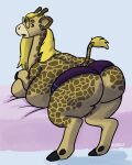  bottomwear breasts butt clothing giraffe giraffid hi_res mammal overweight run_rabbit_bounce runrabbitbounce short_stack shorts slightly_chubby 
