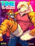  2022 absurd_res anthro anthrofied arcanine barefoot biceps big_muscles bottomwear carrying claws clenched_teeth clothed clothing comic cover cover_art cover_page denim denim_clothing duo dylan_(zourik) english_text eyebrows feet fur generation_1_pokemon generation_7_pokemon hair hi_res incineroar jeans lens_flare leo_(zourik) looking_at_another male mane muscular muscular_anthro muscular_male nintendo pants pecs pokemon pokemon_(species) shirt shorts simple_background size_difference smile square_crossover standing tank_top teeth text thick_thighs topwear torracat tuft video_games zourik 