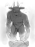  anthro antlers balls biped black_nose cervid clothing fur genitals horn implied_transformation male mammal nude penis the-minuscule-task torn_clothing 