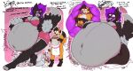  anthro belly big_belly bloated bulging_stomach burping canid canine canis duo female female_pred hi_res internal kingcreep105 male male/female mammal nat_(kingcreep105) sequence size_difference soft_vore stuffing vore weight_gain wolf 