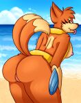  2021 anthro areola artist_name astridmeowstic beach bedroom_eyes biped breasts butt cloudscape female floatzel fur generation_4_pokemon genitals hi_res humanoid_genitalia humanoid_pussy looking_at_viewer looking_back narrowed_eyes nintendo nipples nude open_mouth orange_body orange_fur orange_skin outside pink_areola pink_nipples pokemon pokemon_(species) pussy sand seaside seductive signature sky solo standing teeth tongue tongue_out vaginal video_games water 
