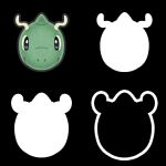  ambiguous_gender antennae_(anatomy) black_background colored dragonite generation_1_pokemon green_body green_scales head_only horn icon nintendo outline pok&eacute;mon_caf&eacute;_mix pokemon pokemon_(species) scales shiny_pokemon simple_background solo video_games white_outline 