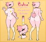 anthro avian bird bobo_(claweddrip) breasts butt claweddrip female fur genitals hi_res nipples nude pink_body pink_fur pussy reference_image solo tongue tongue_out