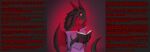 anthro book caption clothing corruption dragon dress female grimoire hi_res horn magic mind_alteration princess red_eyes royalty saphirathefur scalie solo tail transformation wings