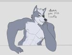 abs anthro bedroom_eyes biceps canid canine canis cocky grin half_naked hi_res jessoji male mammal meme muscular muscular_anthro muscular_male narrowed_eyes nintendo nipples pecs seductive smile solo star_fox triceps video_games wolf wolf_o&#039;donnell 