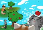 ailurid animated apple domestic_ferret food fruit gift gulonine hiklayan mammal marten mustelid musteline plant red_panda resachii sachii true_musteline weasel